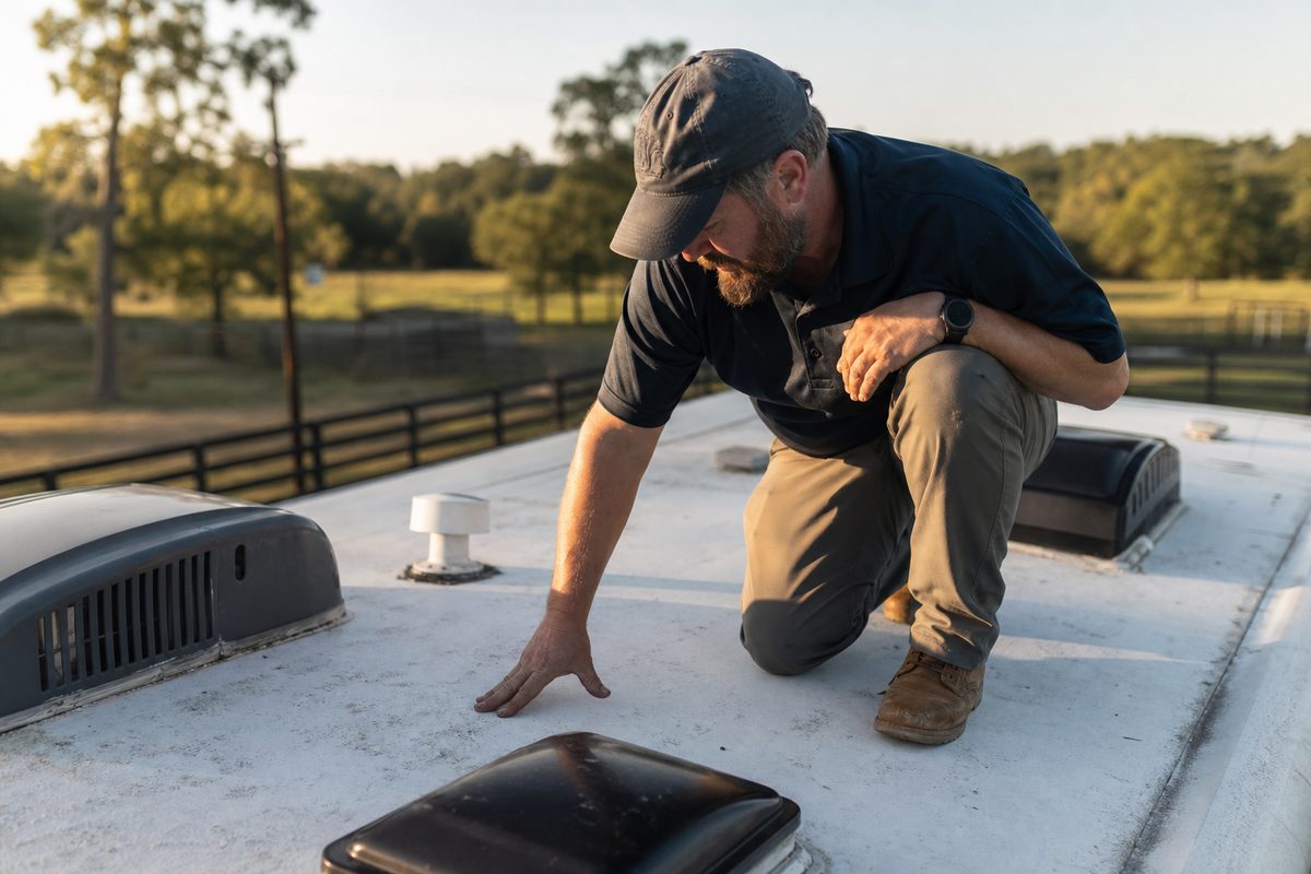 Inspecting an RV roof before purchase