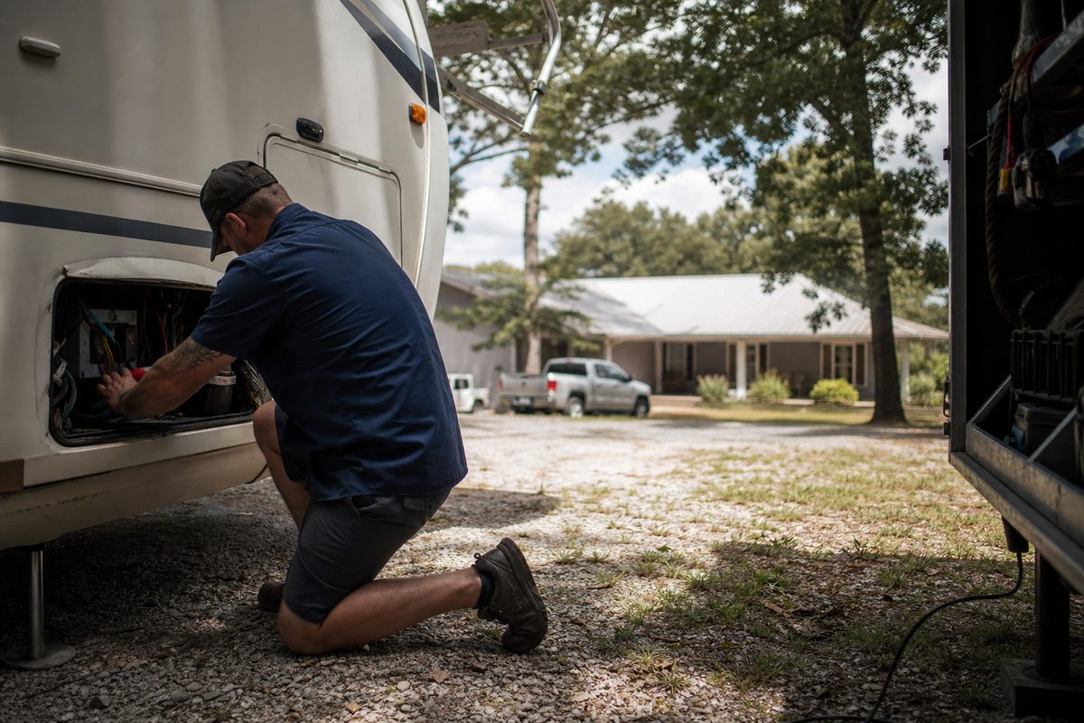 Mobile service in a Navasota driveway