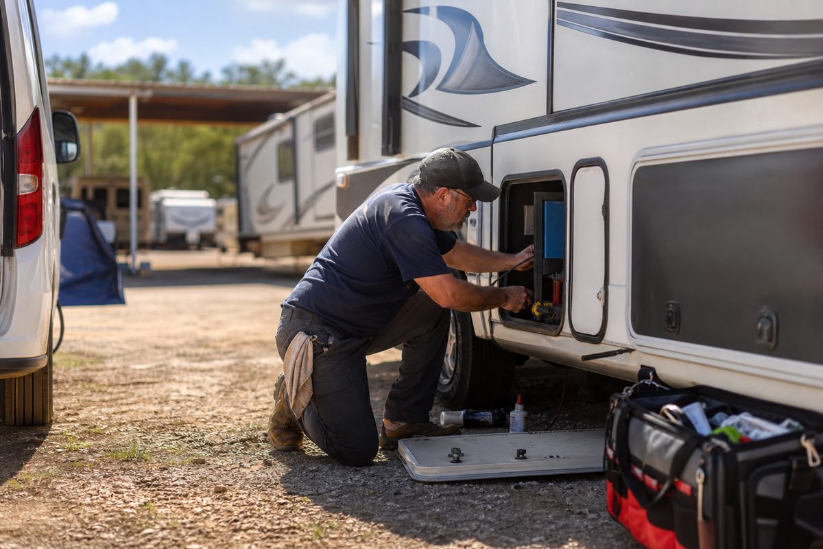 On-site repair in a storage yard